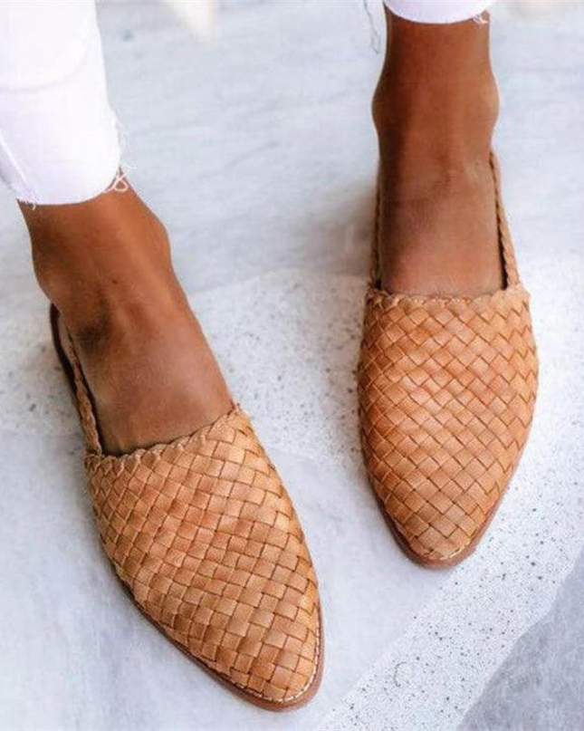 Loafers For Women | Woven Slingback Closed Toe