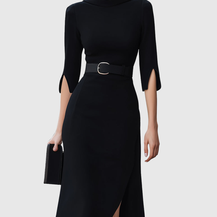 Blythewyn | Classic Black Midi Dress