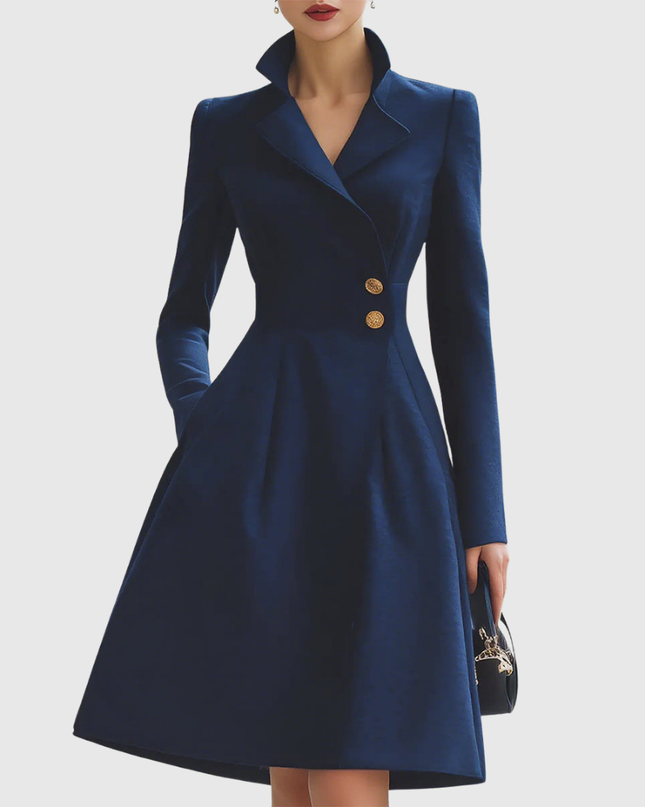 Eleanor | Navy Tailored Fit Coat Dress