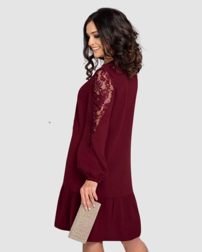 Lowri Quinn | Lace-Sleeve Midi Dress