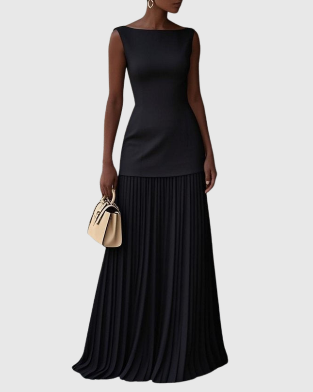 Rowina | Sleeveless Dress With Flowing Pleats