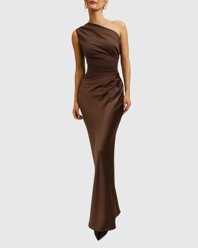 Elara | Satin Asymmetric Evening Gown
