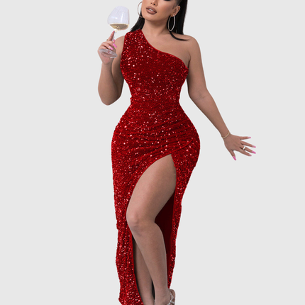 Lillian | Luxe One-Shoulder Evening Dress