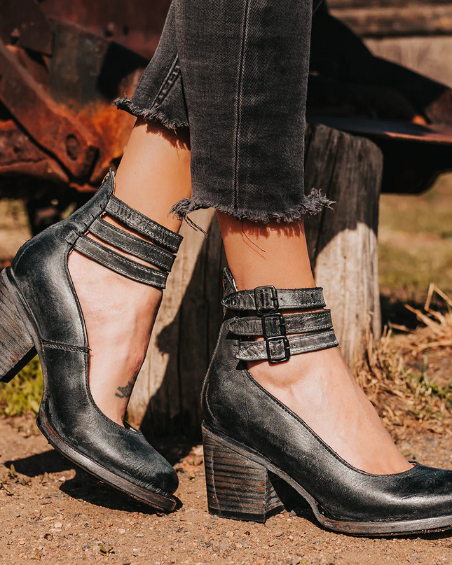 Heels For Women | Ankle Strap Block Heel Boot