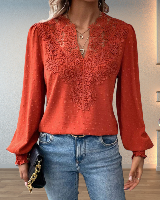 Women's Blouse | Long Sleeve Lace Detail