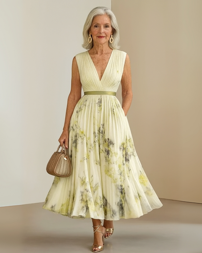 Women’s Summer Dress | Pleated Sleeveless Maxi