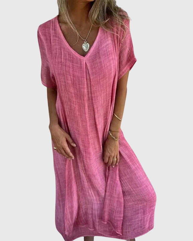 Fiona – Elegant Lightweight V-Neck Dress