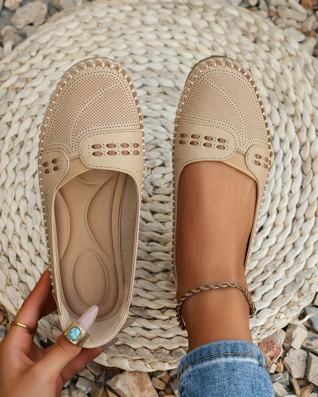Loafers For Women | Perforated Closed Toe Slip-On