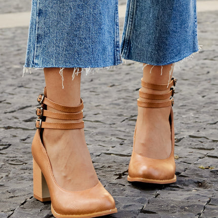 Heels For Women | Ankle Strap Block Heel