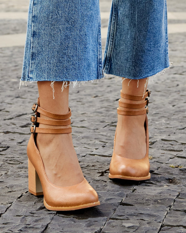 Heels For Women | Ankle Strap Block Heel