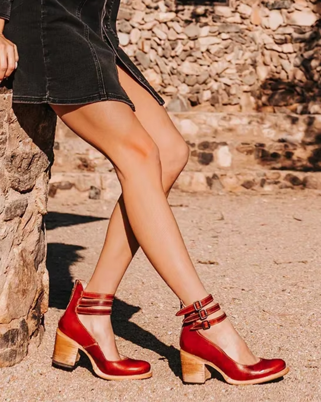 Heels For Women | Ankle Strap Block Heel Boot