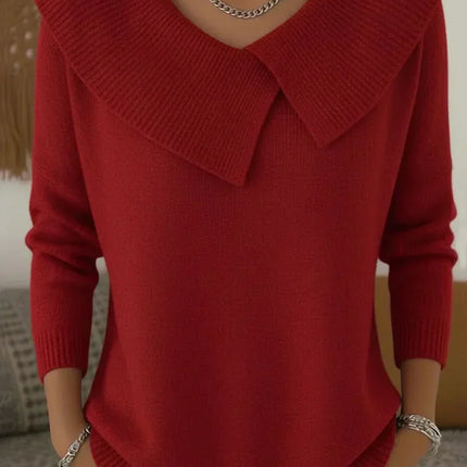 Women’s Sweater | Ribbed Collar Detail