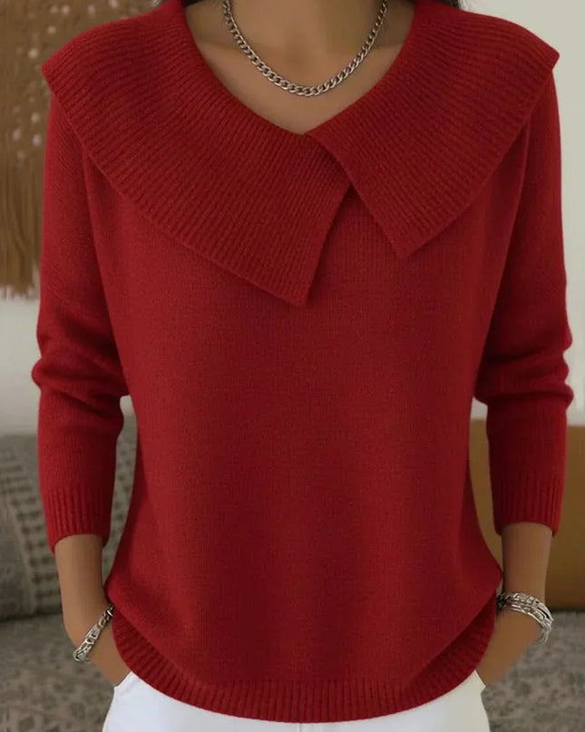 Women’s Sweater | Ribbed Collar Detail
