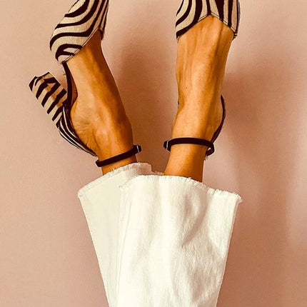 Sandals For Women | Pointed Toe Slingback Block Heel Style
