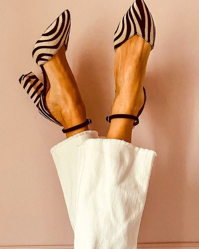 Sandals For Women | Pointed Toe Slingback Block Heel Style