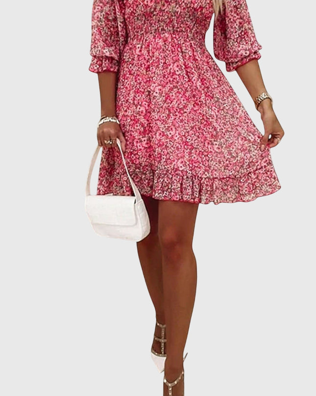 Elisa | Floral Puff Sleeve Dress