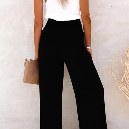 Women's Trousers | Button Front Elastic Waist