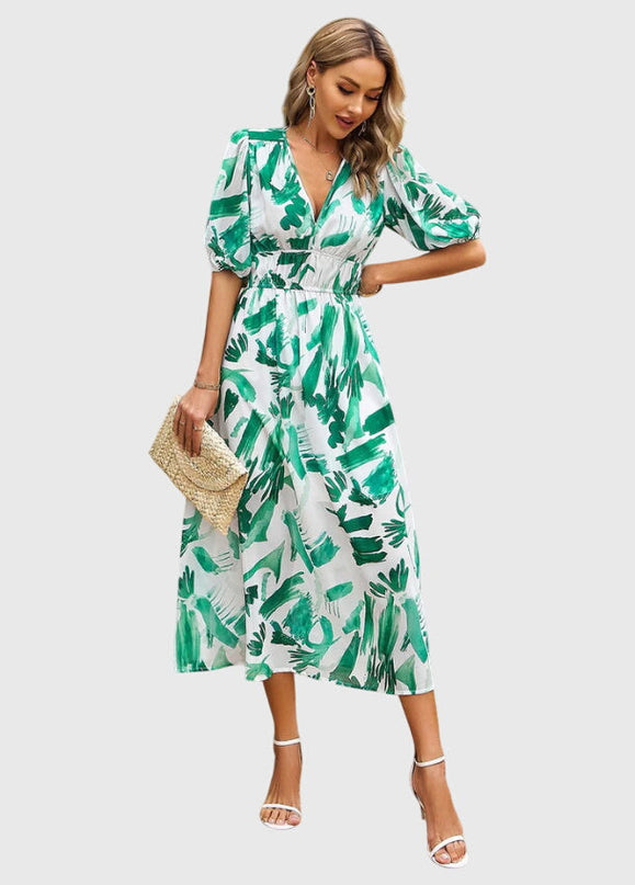 Merlin | Flattering Floral Midi Dress