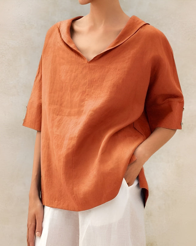 Women’s Blouse | Short Sleeve V Neck