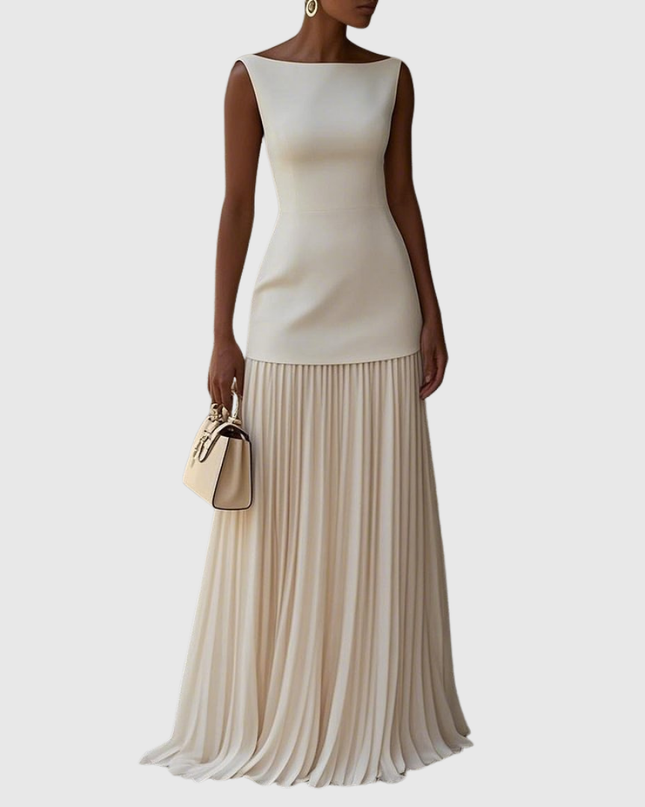 Rowina | Sleeveless Dress With Flowing Pleats