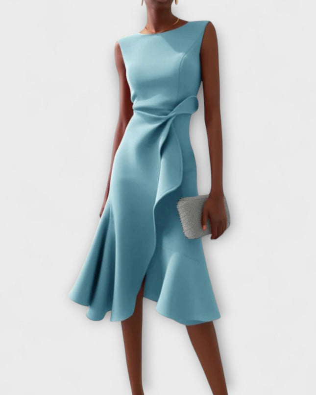 Women's Dress | Ruffle Hem Wrap Detail Midi