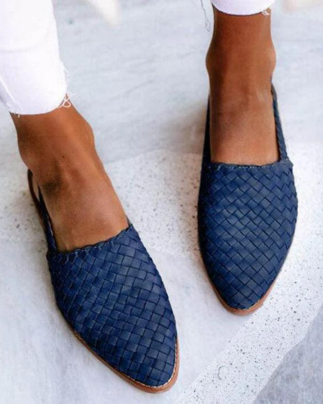 Loafers For Women | Woven Slingback Closed Toe
