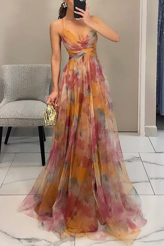 Women's Dress | V-neckline Fitted Bodice Maxi