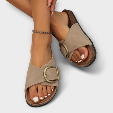 Sandals For Women | Open Toe Slide With Wide Single-band