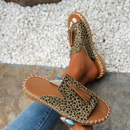 Sandals For Women | Open Toe Tassel Slide