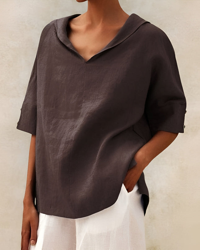 Women’s Blouse | Short Sleeve V Neck