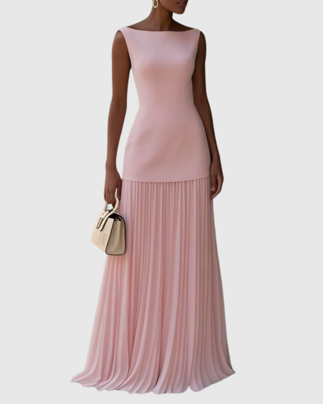 Rowina | Sleeveless Dress With Flowing Pleats