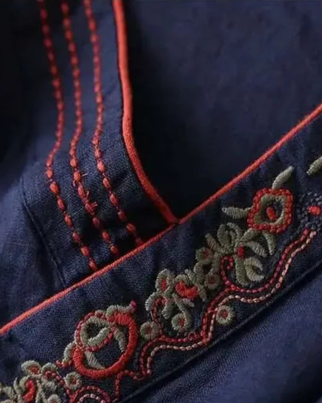 Women’s Blouse | Embroidered Wrap Detail