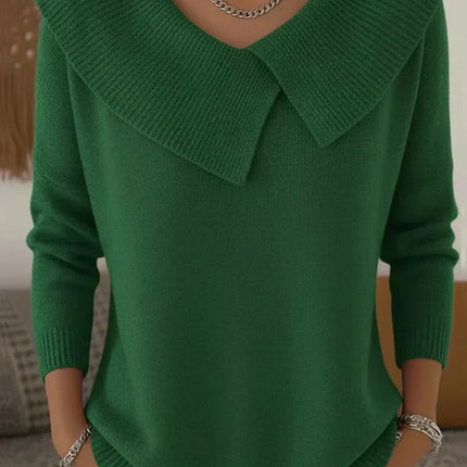 Women’s Sweater | Ribbed Collar Detail