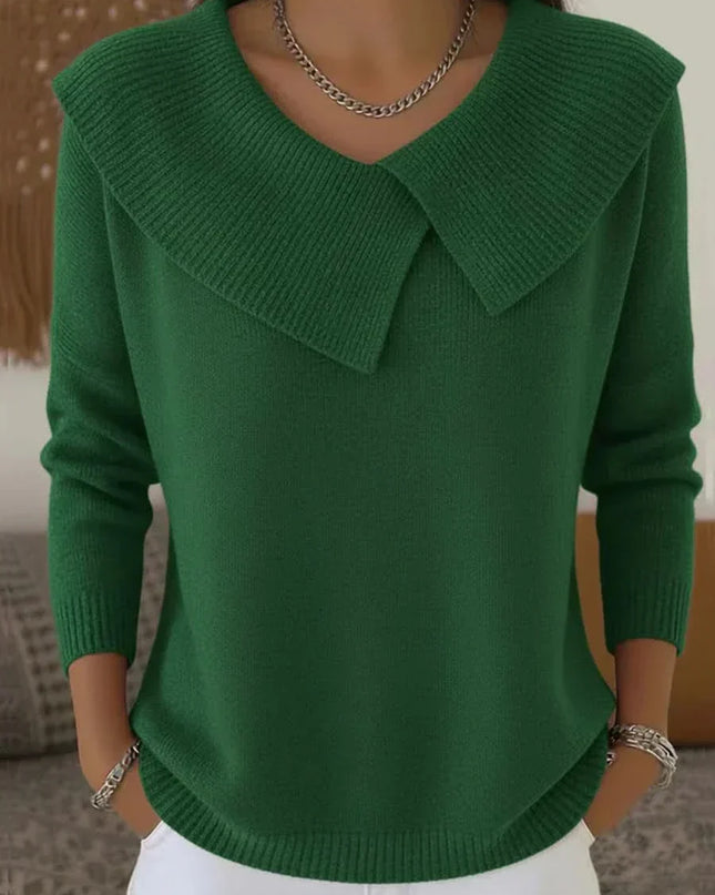 Women’s Sweater | Ribbed Collar Detail
