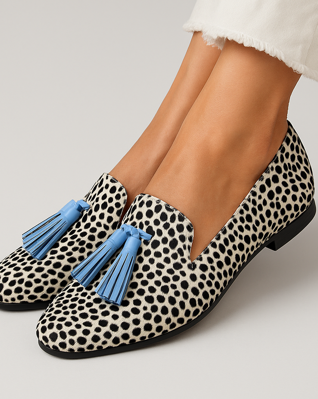 Loafers for Women | Patterned Print Tassel Detail
