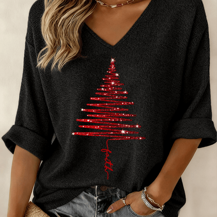 Women’s Blouse | V-Neck Graphic Print