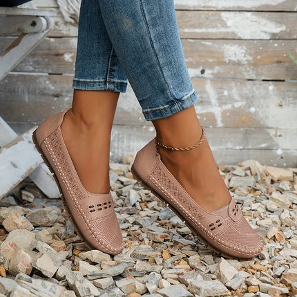 Loafers For Women | Perforated Closed Toe Slip-On