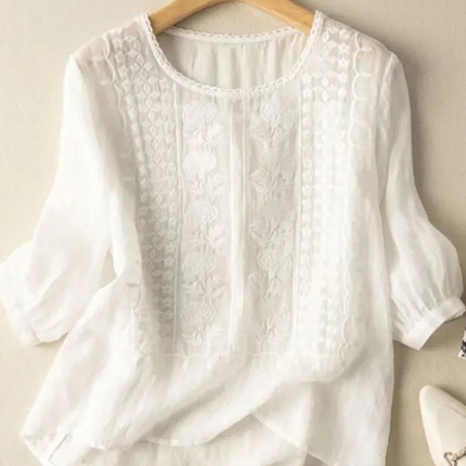 Women’s Blouse | Relaxed Fit with Embroidered Design