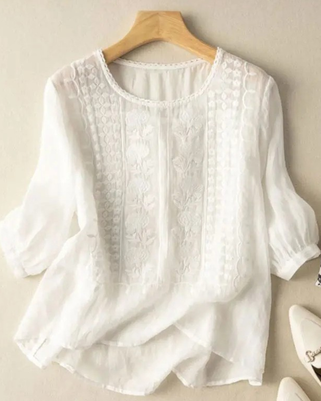 Women’s Blouse | Relaxed Fit with Embroidered Design