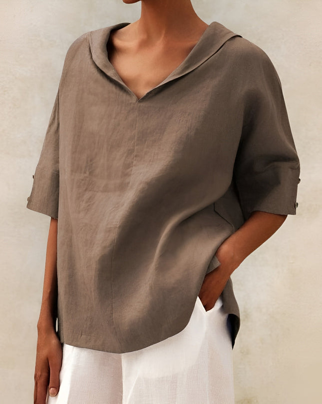 Women’s Blouse | Short Sleeve V Neck