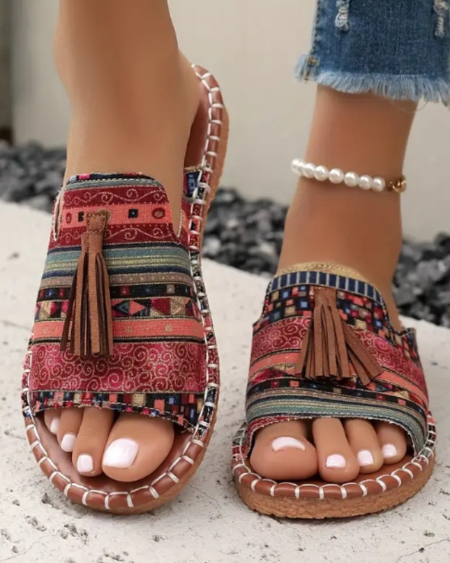 Sandals For Women | Open Toe Tassel Slide