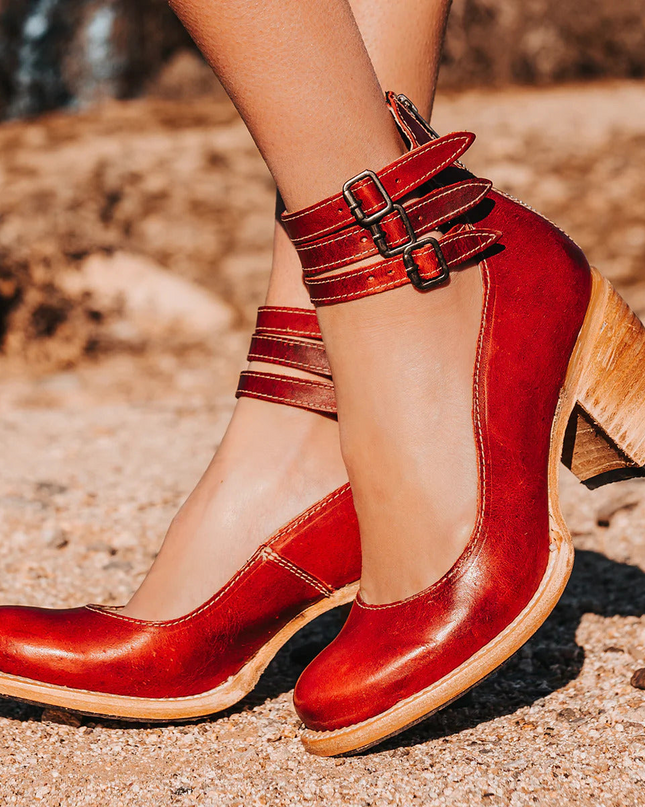 Heels For Women | Ankle Strap Block Heel Boot