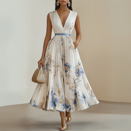 Women’s Summer Dress | Pleated Sleeveless Maxi