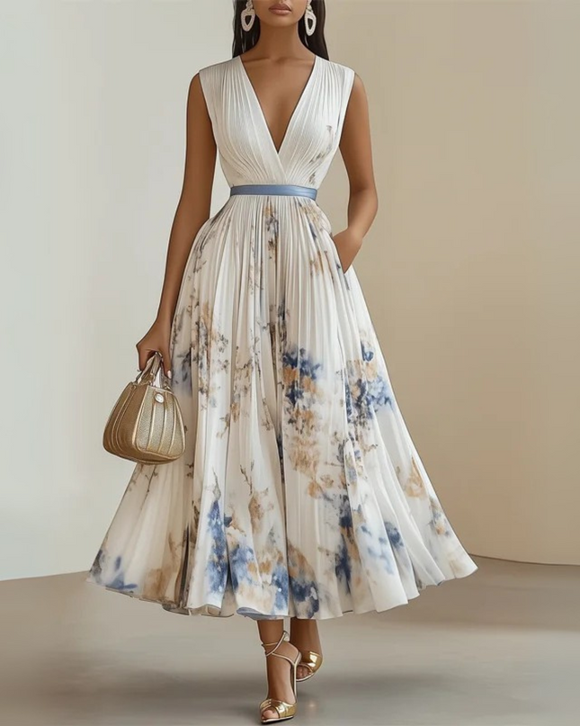 Women’s Summer Dress | Pleated Sleeveless Maxi