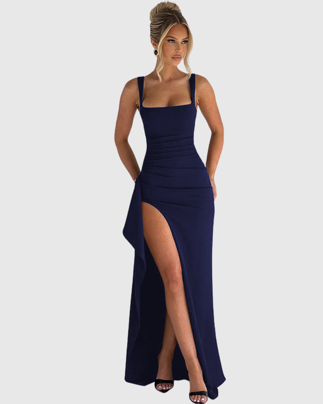 Cell | Elegant Formal Slip Maxi Dress With Open Back