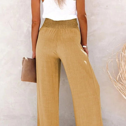 Women's Trousers | Button Front Elastic Waist