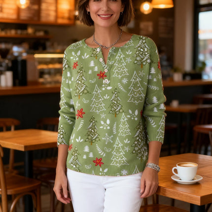 Women's Blouse | Holiday Print
