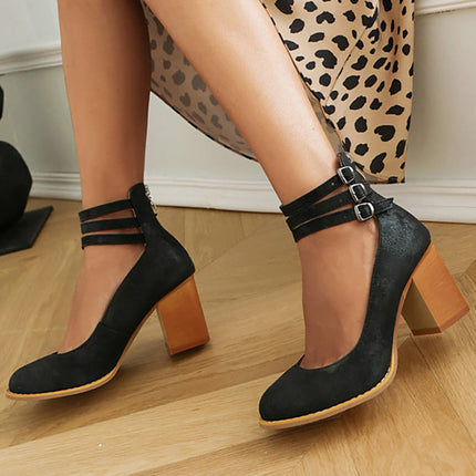 Heels For Women | Ankle Strap Block Heel
