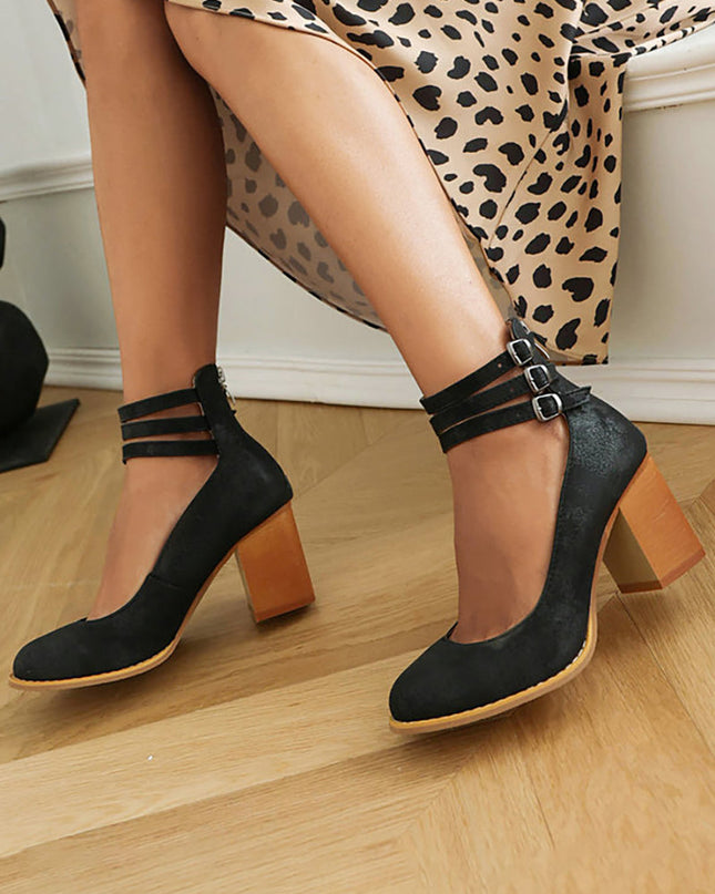 Heels For Women | Ankle Strap Block Heel