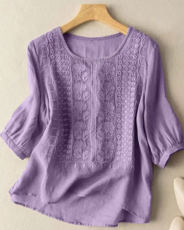 Women’s Blouse | Relaxed Fit with Embroidered Design